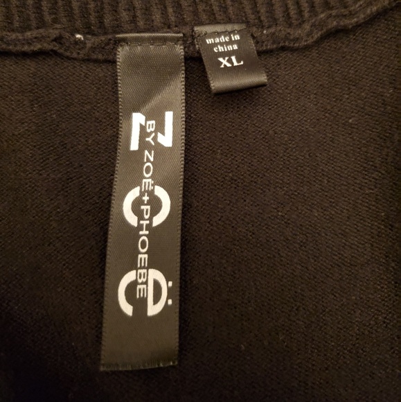 ZOE + PHOEBE ruffle black Cardigan - Picture 6 of 6